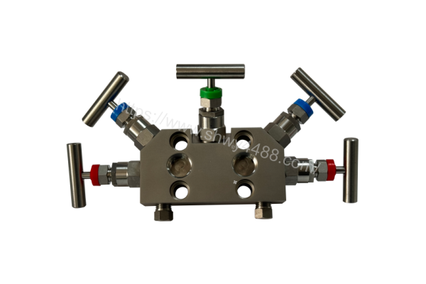 5-valve Manifold Reinforced with Two Drain Valves for DP Transmitters